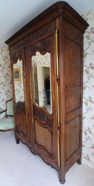 NORMANDE CABINET in moulded and carved oak,...