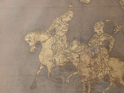 China, Han style, circa 1970, 

Three gold-enhanced...