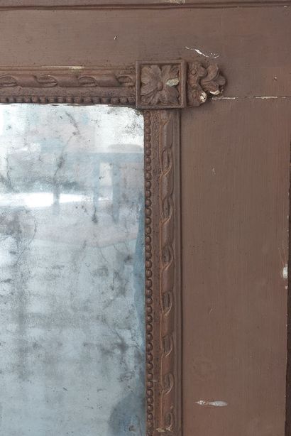 WOODEN MIRROR, brown painted wood frame 

19th...
