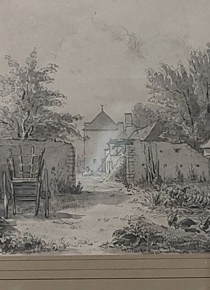 MID-19th CENTURY SCHOOL

Lively farmyard

Ink...