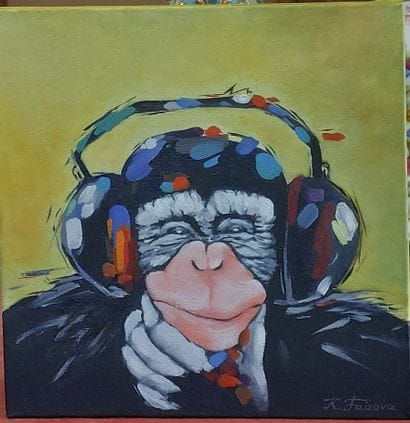Kadriia FAïZOVA

Monkey with helmet 

Oil...