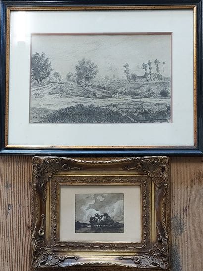 19th century school 

Landscape 

Charcoal...