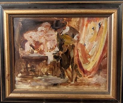 Florent Menet, 

Interior scene 

Oil on...