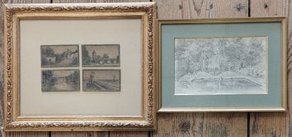 19th century school 

Children near the pond

Pencil...