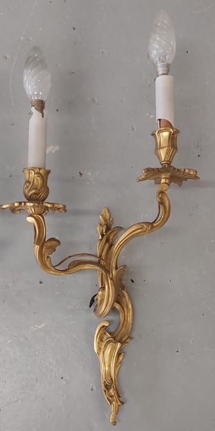 Pair of two-light gilt bronze wall lights

Louis...