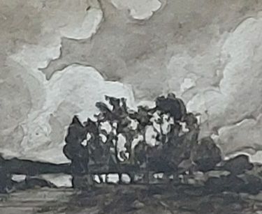 19th century school 

Landscape 

Charcoal...