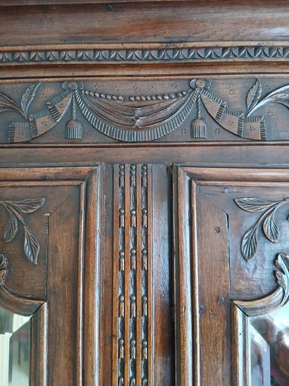 NORMANDE CABINET in moulded and carved oak,...