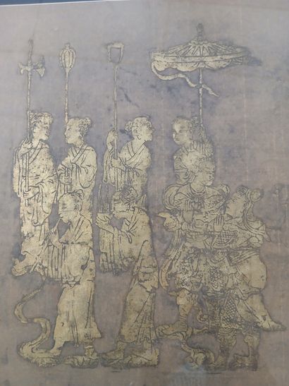 China, Han style, circa 1970, 

Three gold-enhanced...