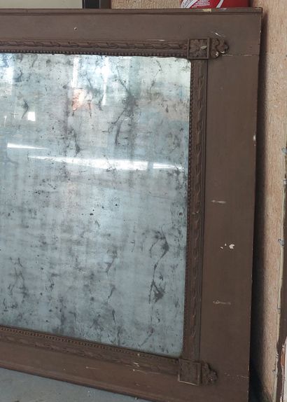 WOODEN MIRROR, brown painted wood frame 

19th...