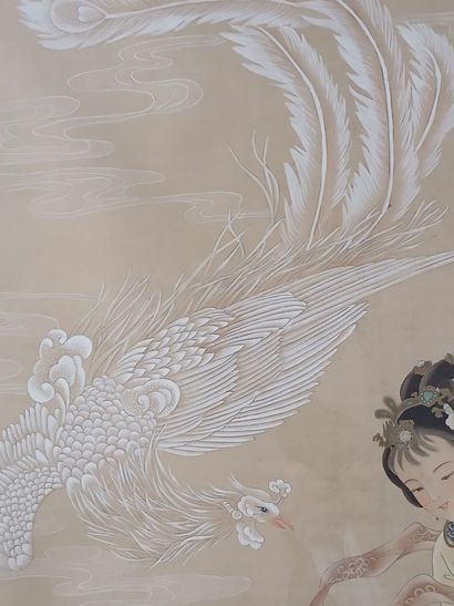 China, 1983,

Raised print on fabric titled...