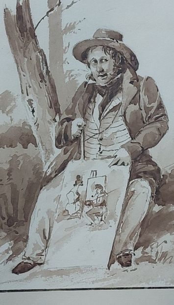 19th century school

The painter 

Wash 

Unsigned...