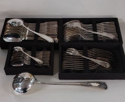 A silver-plated HOUSEHOLD SET comprising...