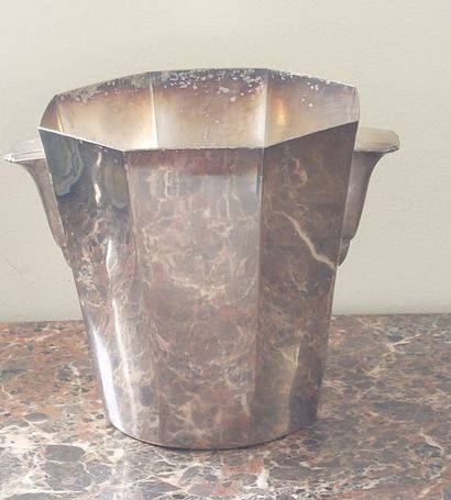 CHAMPAGNE BASKET in silver-plated metal