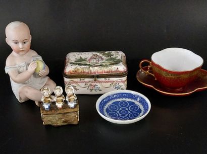 LOT of porcelain objects including:

cups...