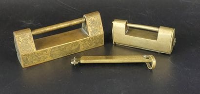 South China, circa 1920, 

Two gilded copper...