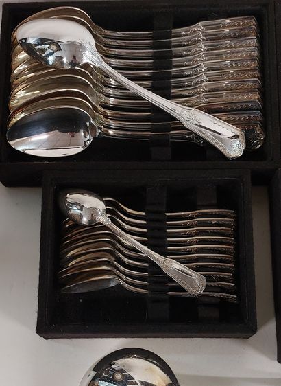 A silver-plated HOUSEHOLD SET comprising...