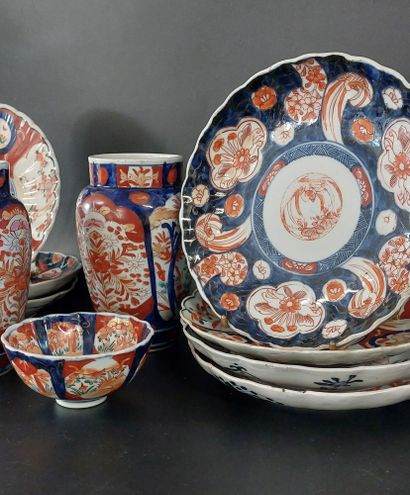 IMARI

Two vases, seven plates and a small...