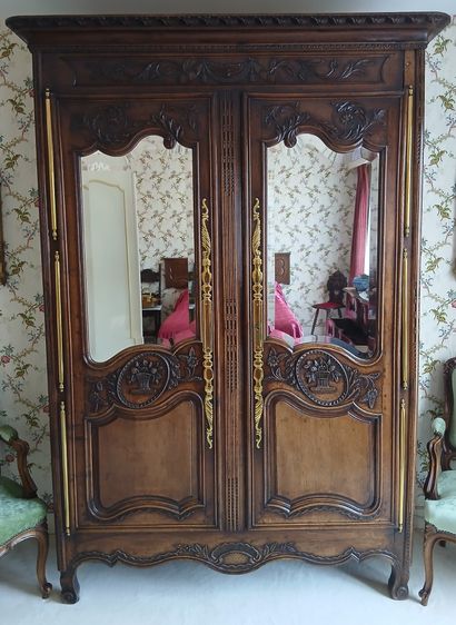 NORMANDE CABINET in moulded and carved oak,...