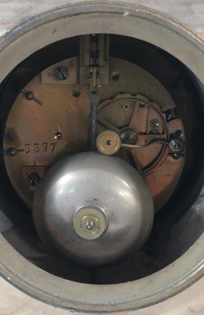 BORNE HANGER in marble and bronze decorated...