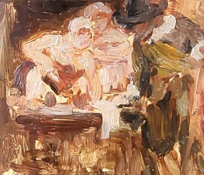 Florent Menet, 

Interior scene 

Oil on...