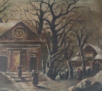 19th century SCHOOL

Animated Snow Landscape

Oil...