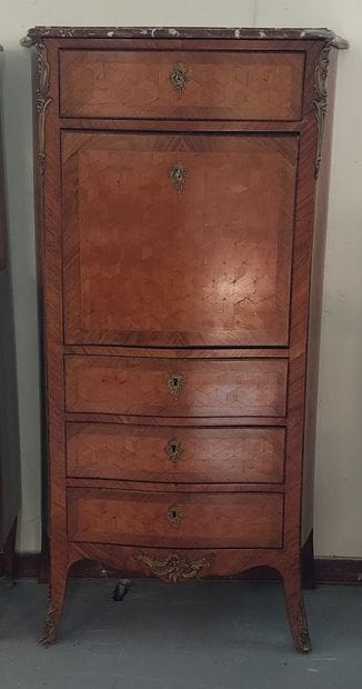 Wood veneer and cube marquetry SECRETARY,...