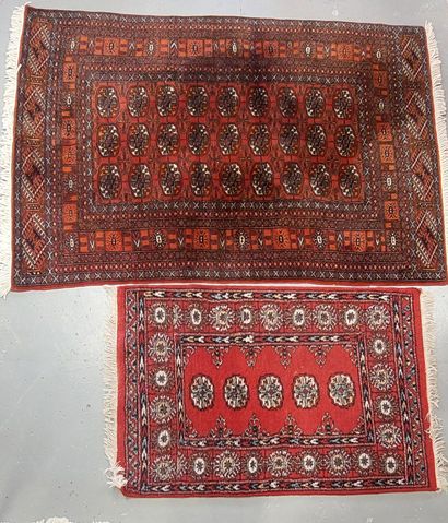 LOT of four handmade wool rugs

- boukhara...