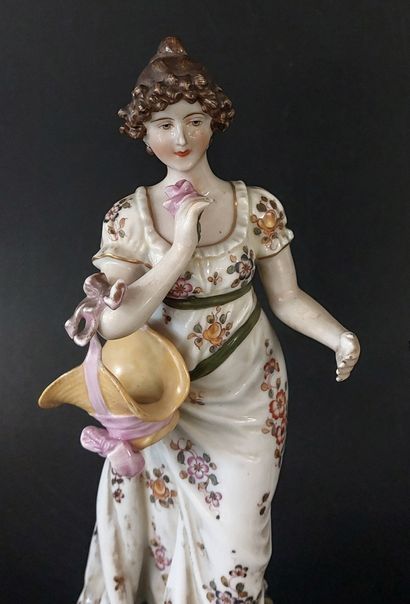 PAIR OF German porcelain SUBJECTS 

H: 22.5...