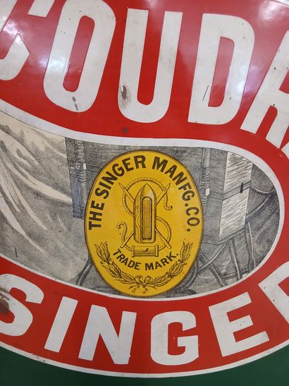 LARGE ENAMELLED PLATE in sheet metal 

Singer...