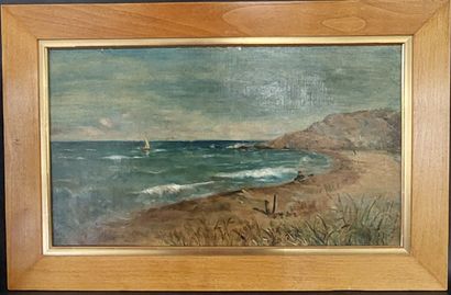19th century French school 

Seaside 

Oil...