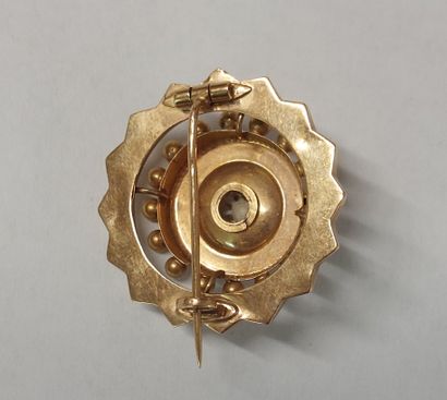 18K gold and pearl center brooch

PB : 3,10...