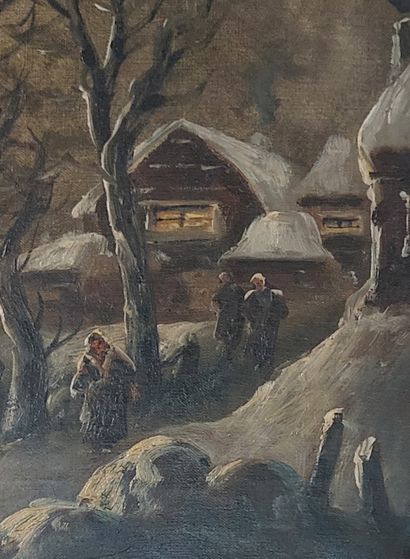 19th century SCHOOL

Animated Snow Landscape

Oil...