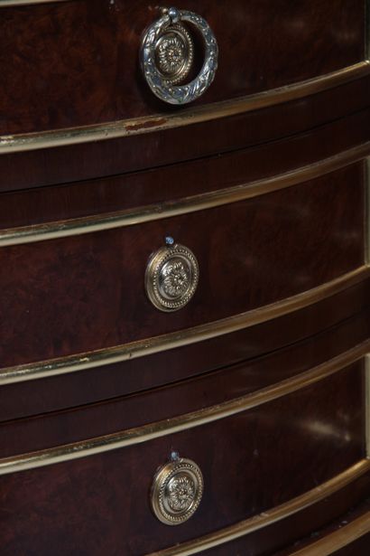 PAIR OF SMALL LOW UNITS
in walnut, burr walnut...