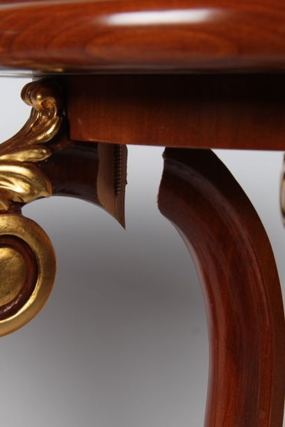 PAIR OF 18th-CENTURY STYLE SADDLES
in mahogany...