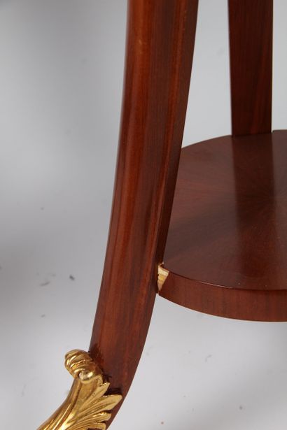 PAIR OF 18th-CENTURY STYLE SADDLES
in mahogany...
