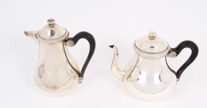 TEA AND COFFEE SET, in silver-plated metal...