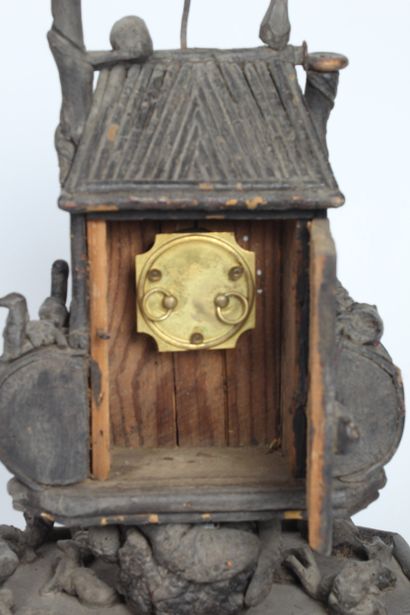 BLACK FOREST STYLE HANGING LAMP, in wood....