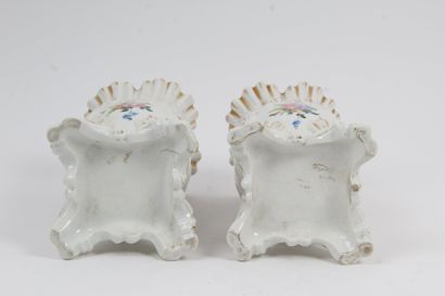 PAIR OF VASES, in white porcelain from Paris,...