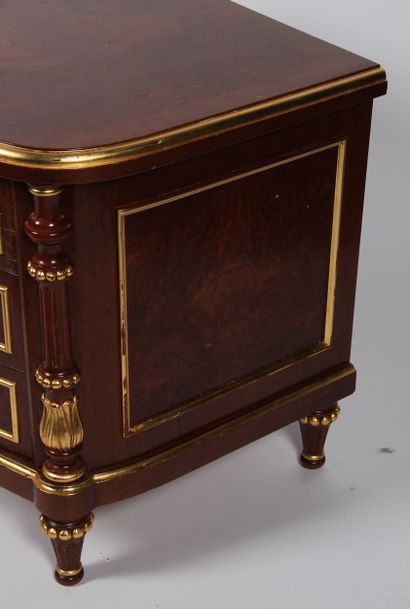 PAIR OF SMALL LOW UNITS
in walnut, burr walnut...