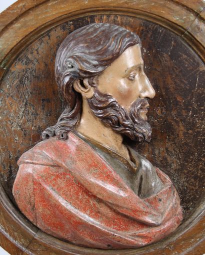 LARGE ITALIAN MEDALLION, wood, late 18th/early...