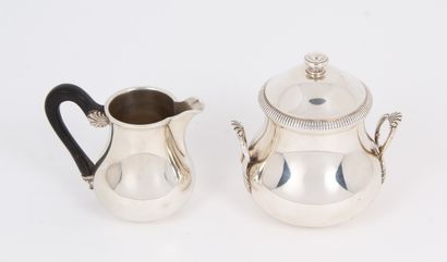 TEA AND COFFEE SET, in silver-plated metal...