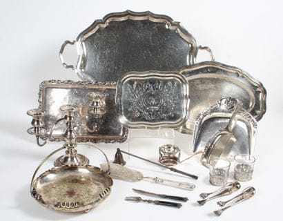 LOT OF METAL AND SILVERED METAL, including...