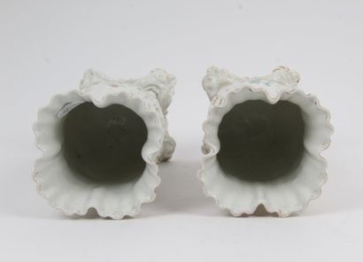 PAIR OF VASES, in white porcelain from Paris,...