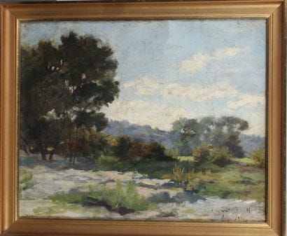 XXth CENTURY SCHOOL
Country landscape
Oil...