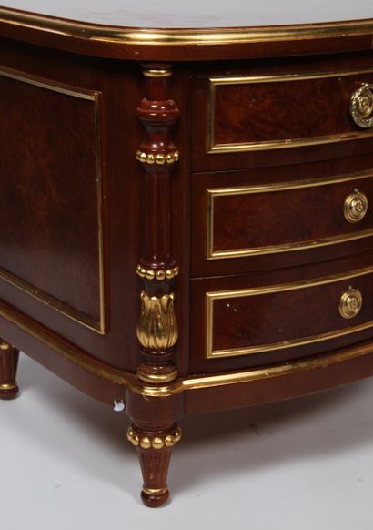 PAIR OF SMALL LOW UNITS
in walnut, burr walnut...