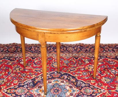 Table demi-lune, à plateau portefeuille,...