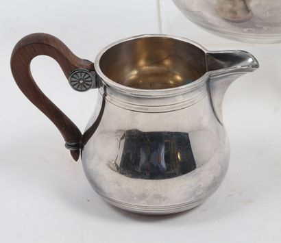 ERCUIS théière et pot à lait en métal argenté,...