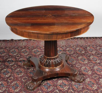 LARGE GUERIDON 
in rosewood veneer and light...