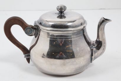 ERCUIS théière et pot à lait en métal argenté,...