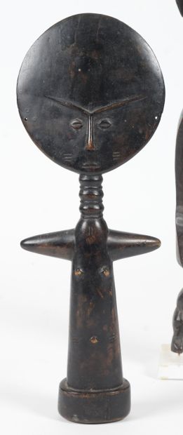 THREE African wooden sculptures (Ashanti,...